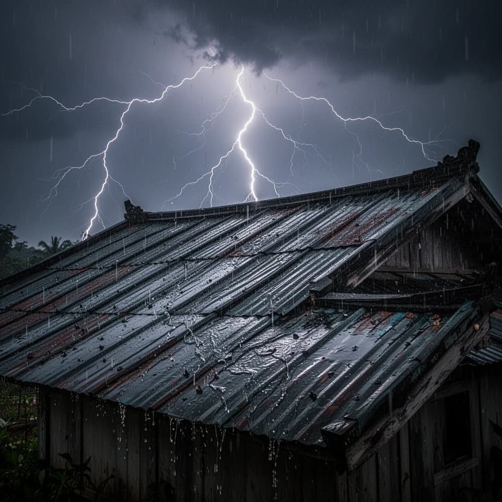 Metal Asian Roof Rain Sounds for Sleeping - Deep Sleep Anxiety ADHD ASMR