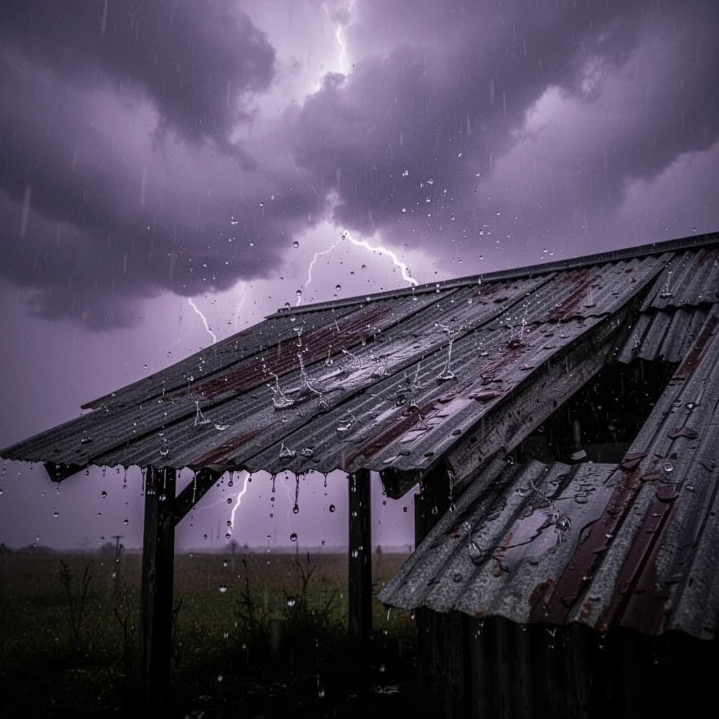 Tin Roof Thunderstorm Rain Thunder - Deep Sleep Anxiety ADHD ASMR