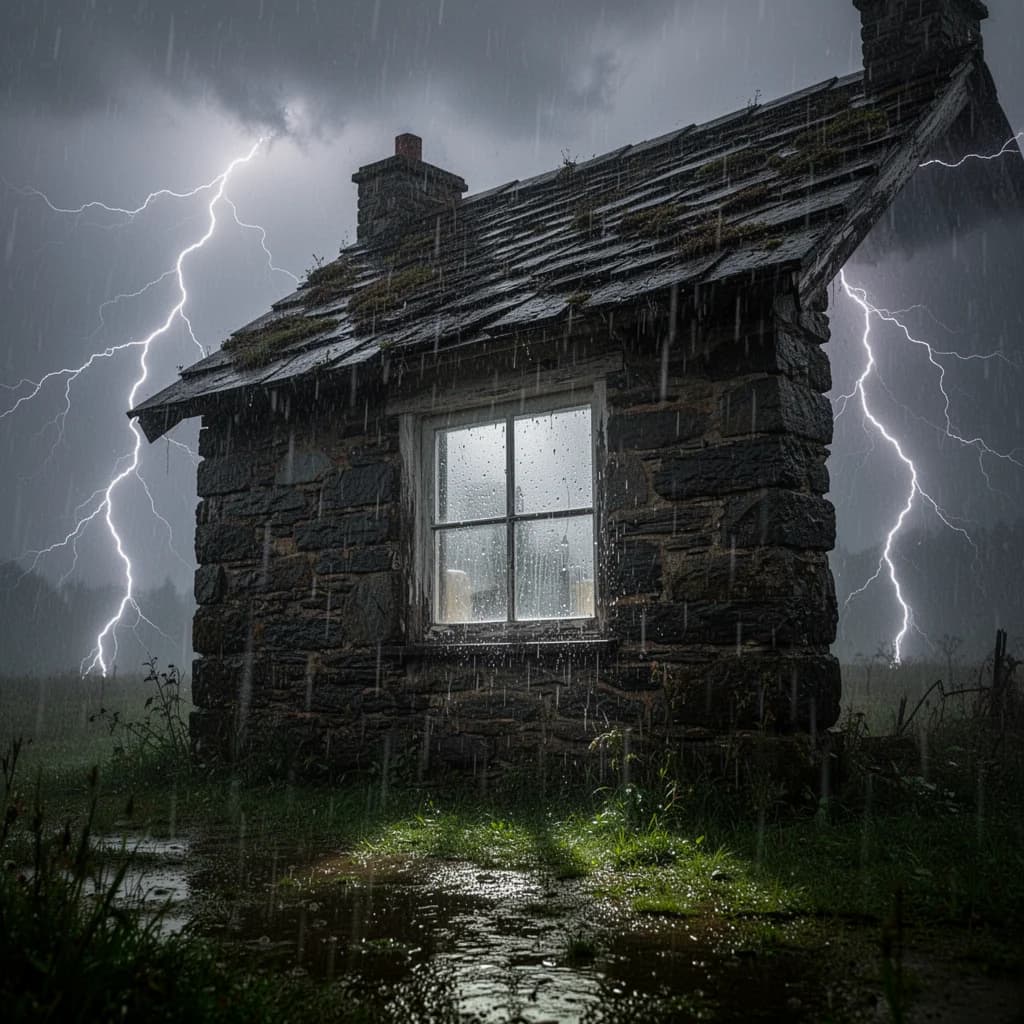 Village Home Rain Thunderstorm - Rain Thunder - Deep Sleep Anxiety ADHD ASMR