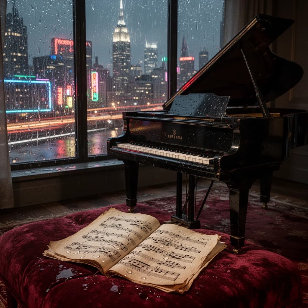 Manhattan Rain & Piano | Study Anxiety ADHD ASMR