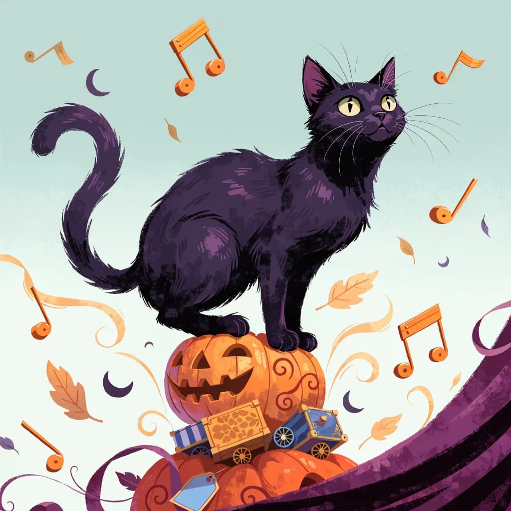 The Talking Black Cat (Halloween Theme)