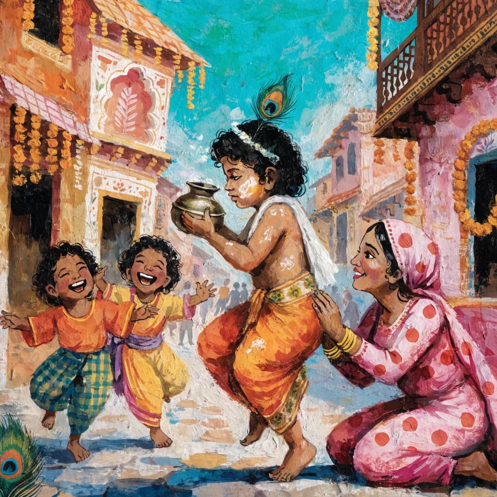 माखन चोर की मस्ती