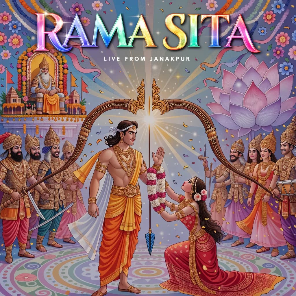 सीता स्वयंवर — जनकपुर, शिव धनुष और राम-सीता का मिलन