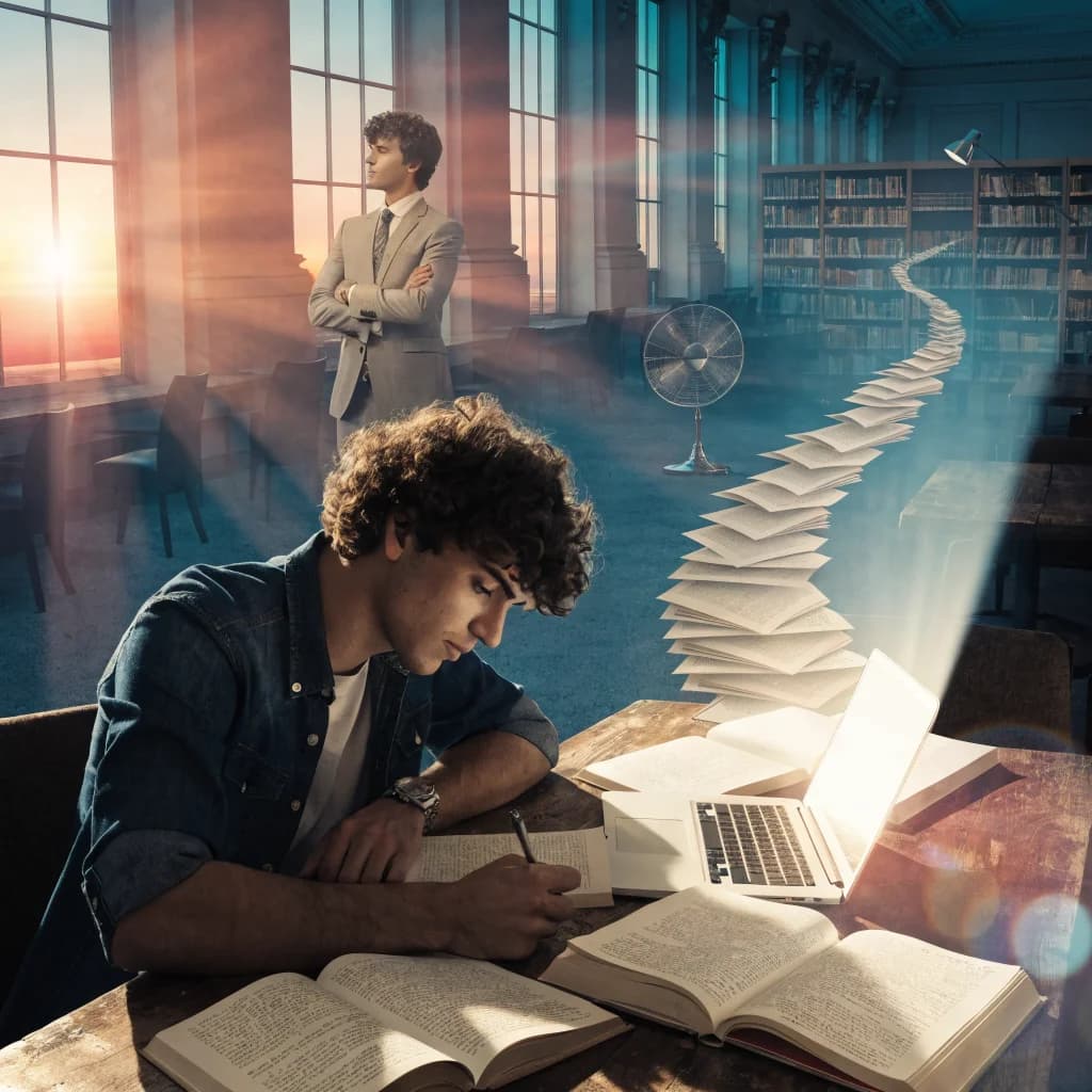 Burning Library Lights