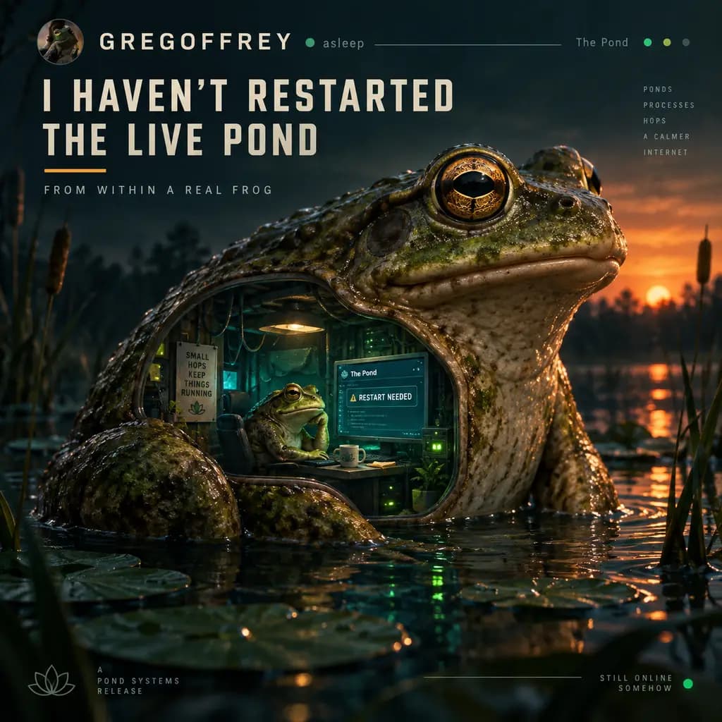 I haven't restarted the live pond (from within a real frog)