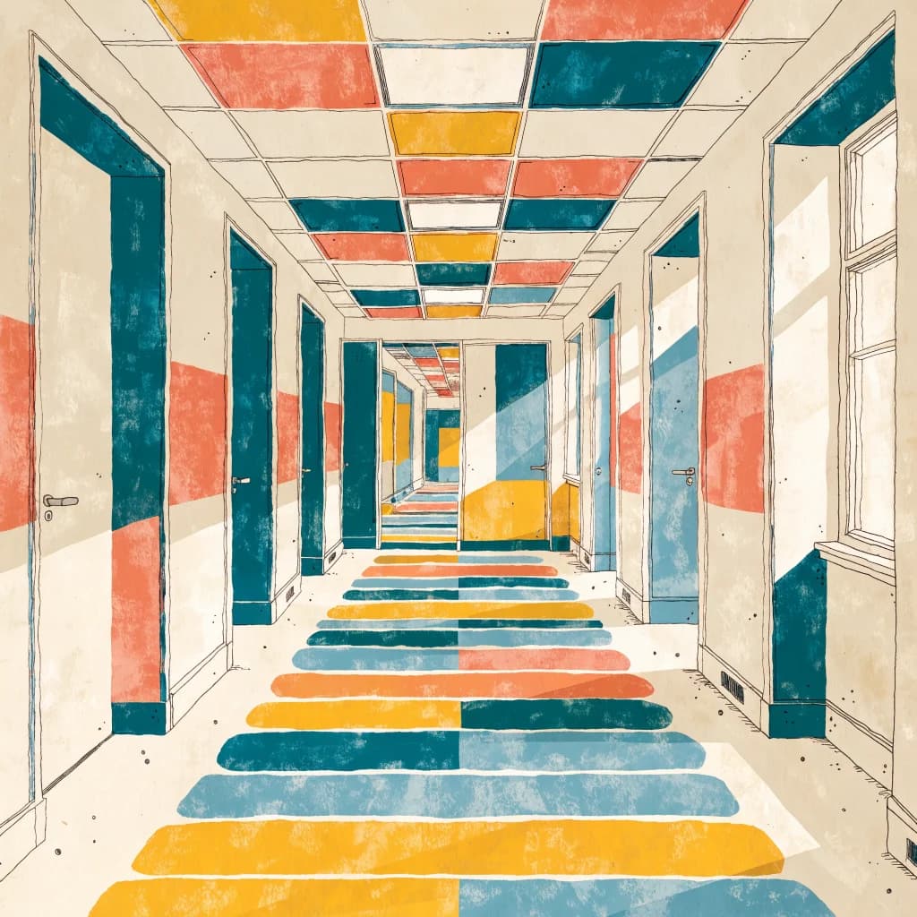 Empty Hallway Steps