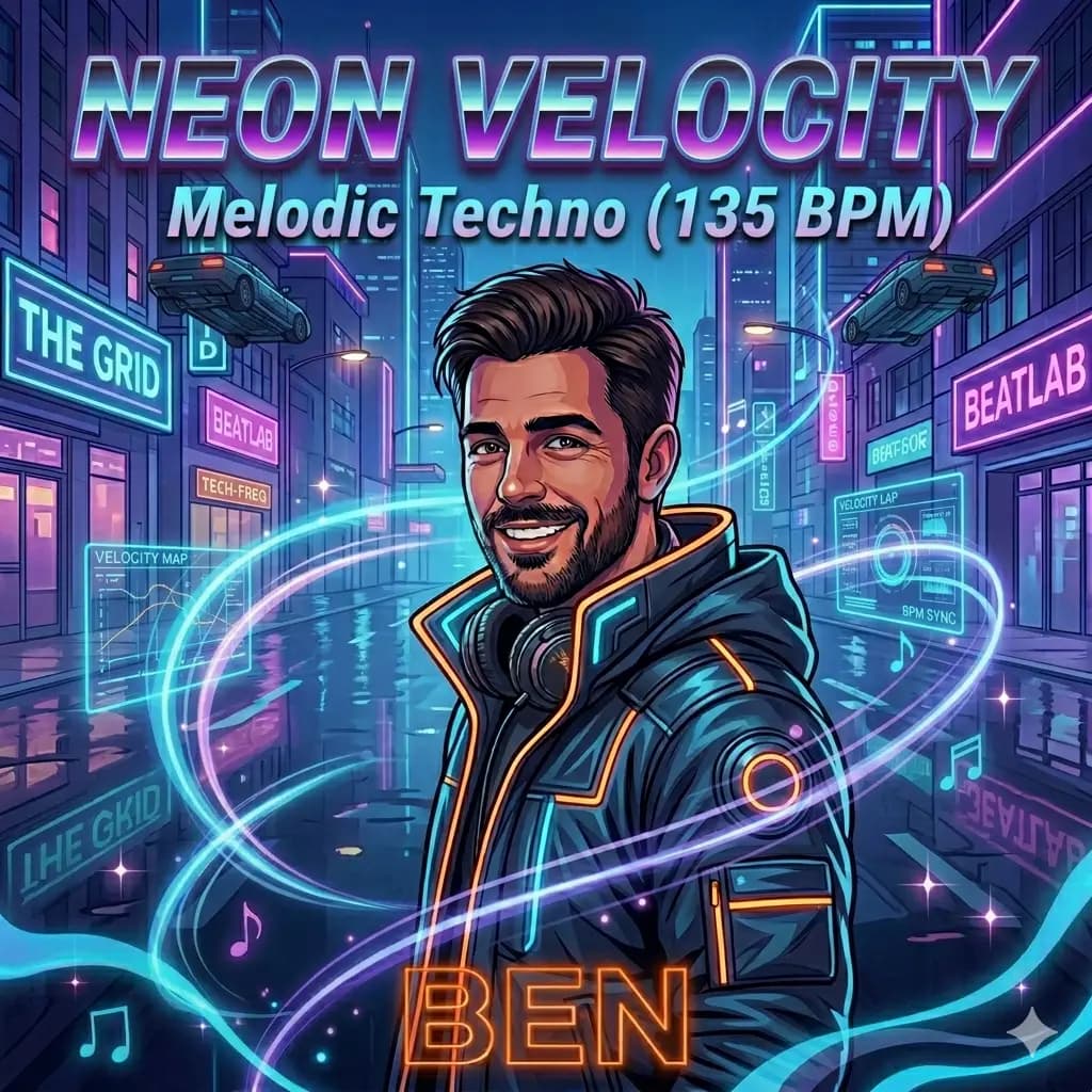 NEON VELOCITY - Melodic Techno & Cyberpunk (135 BPM)