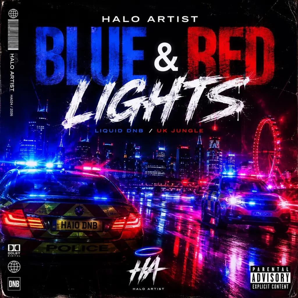 Blue and red Lights - Drum and Bass - Halo Artist